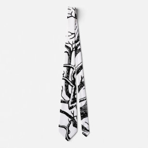 Rustic Black & White Abstrakt Träd Grenar Slips