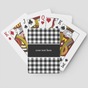 Rustic Black White Buffalo Checks Play Casinokort