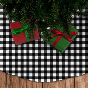 Rustic Black & White Buffalo Play Julgransmatta Borstad Polyester