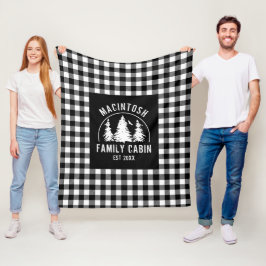 Rustic Black White Buffalo Play Skogen personalize Fleecefilt