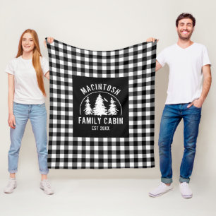 Rustic Black White Buffalo Play Skogen personalize Fleecefilt