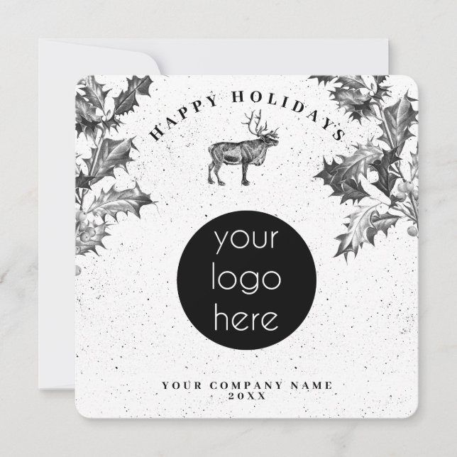 Rustic Black White Business Logotyp - Helgdag - ju (Framsida)