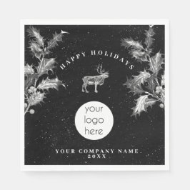 Rustic Black White Business Logotyp - Helgdag - ju Pappersservett
