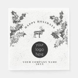 Rustic Black White Business Logotyp - Helgdag - ju Pappersservett
