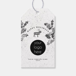 Rustic Black White Business Logotyp - Helgdag - ju Presentetikett