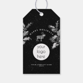 Rustic Black White Business Logotyp - Helgdag - ju Presentetikett