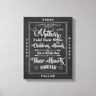 Rustic Black White Chalk Mor Child Canvastryck