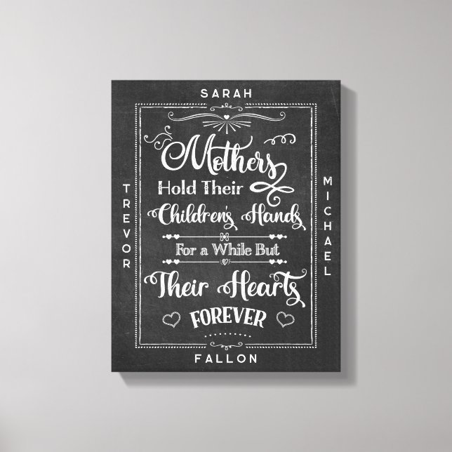 Rustic Black White Chalk Mor Child Canvastryck (Framsida)