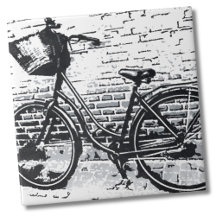 Rustic Black White Vintage Bike