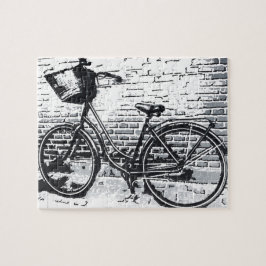 Rustic Black White Vintage Bike Pussel