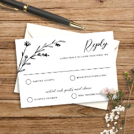 Rustic Black & White Wildblomma-Bröllop OSA