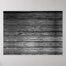 Rustic Black & White XL DIY Barn Board Poster