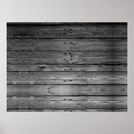 Rustic Black & White XL DIY Barn Board Poster