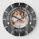 Rustic Black Wood One Photo Family Time-citat Stor Klocka (Front)