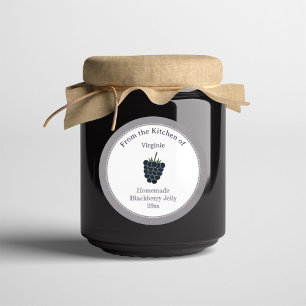 Rustic Blackberry Jelly Label Sticker Runt Klistermärke