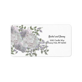Rustic Blek Rosa Hydrangea Blommigt Address Label Adressetikett