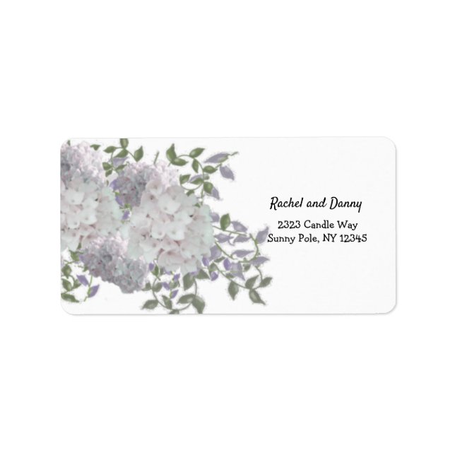 Rustic Blek Rosa Hydrangea Blommigt Address Label Adressetikett (Framsidan)