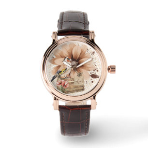 Rustic Blommar Bird Nook Armbandsur