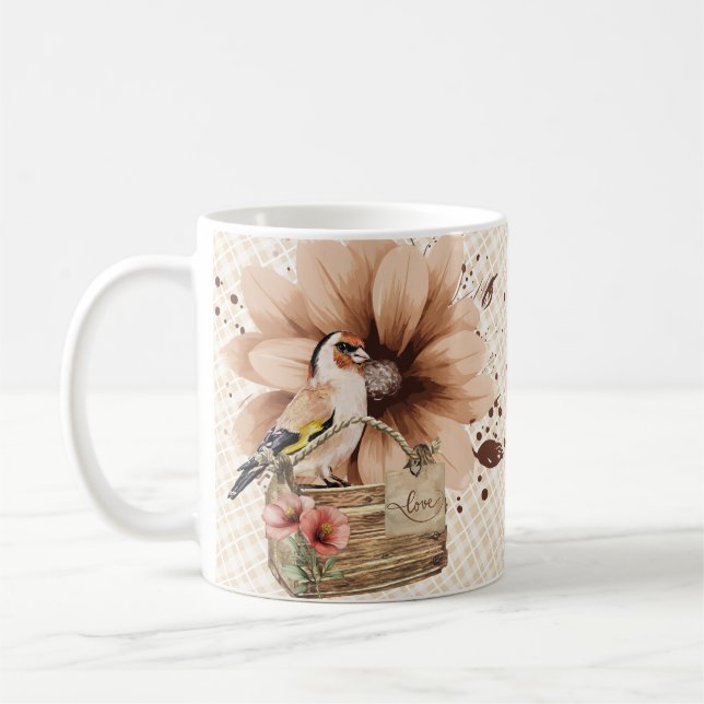 Rustic Blommar Bird Nook Kaffemugg (Vänster)