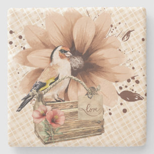 Rustic Blommar Bird Nook Stenunderlägg