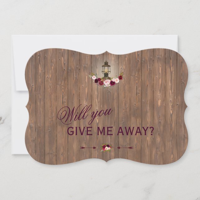 Rustic Blommig Gammal Lykta Kommer Du Ge Mig Bort Inbjudningar (Framsida)