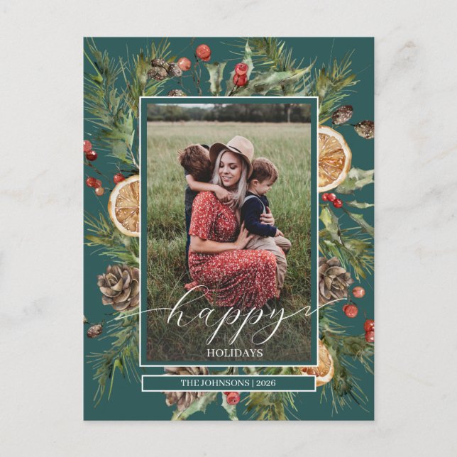 Rustic Blommigt 2 Photo Helg Vykort (Framsida)