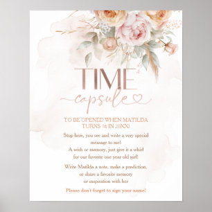 Rustic Blommigt är inte hennes ångerfulla tidskaps Poster