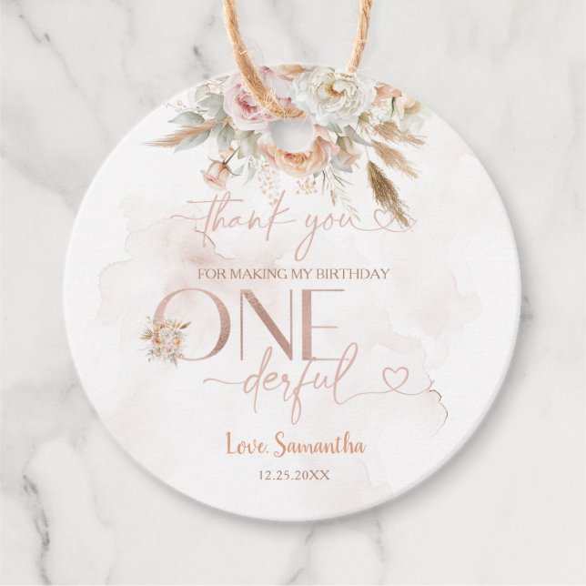 Rustic Blommigt är inte hennes födelsedag Gåvor Etiketter (Framsida)