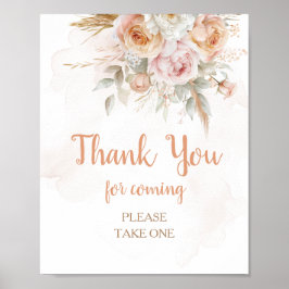 Rustic Blommigt är inte hennes Tack Poster