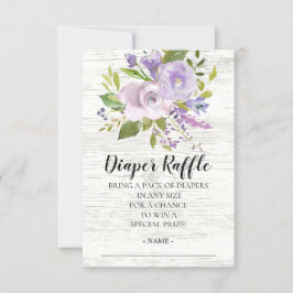 Rustic Blommigt Baby Shower Diaper Raffle Biljett