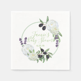 Rustic Blommigt Baby Shower Romantic Gardenias Sag Pappersservett