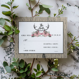 Rustic Blommigt Barnwood Hunt är över Bröllopet OS OSA Kort