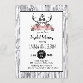 Rustic Blommigt Barnwood Hunt är över Möhippan Inbjudningar