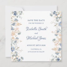 Rustic Blommigt Boho Blue och Beige Bröllop