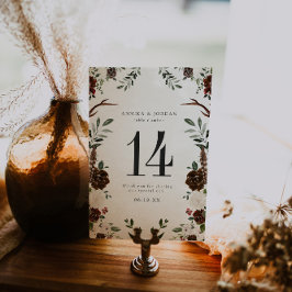 Rustic Blommigt Boho Botanical Bordsnummer Card