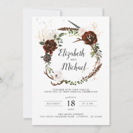 Rustic Blommigt | Boho Botanical Wedding bjudande Inbjudningar