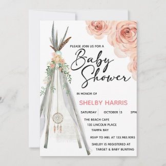 Rustic Blommigt Boho Dreamcatcher Teepee Watercolo