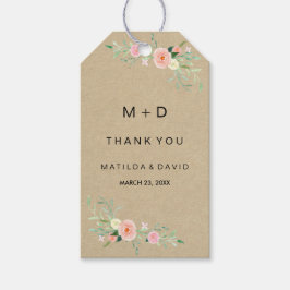 Rustic Blommigt Boho Tack Bröllop Gift Märkres Presentetikett