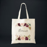 Rustic Blommigt Botanical Bridesmaid Tote Bag Tygkasse<br><div class="desc">Den här botaniska blommigtens botaniska brud till väskan är perfektens bröllop-gåva för att presentera dina brudtärnor och maid of honor för ett modernt bröllop. Utformningen har vackra och färgstarka,  handdragna blommor och blad,  elegant placerade i attraktiva bouquets.</div>