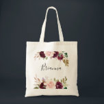 Rustic Blommigt Botanical Bridesmaid Tote Bag Tygkasse<br><div class="desc">Den här botaniska blommigtens botaniska brud till väskan är perfektens bröllop-gåva för att presentera dina brudtärnor och maid of honor för ett modernt bröllop. Utformningen har vackra och färgstarka,  handdragna blommor och blad,  elegant placerade i attraktiva bouquets.</div>