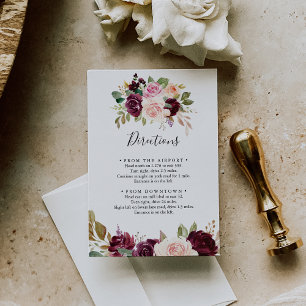 Rustic Blommigt Botanical Foliage Bröllop Directio Tilläggskort