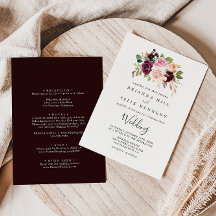 Rustic Blommigt Botanical Front & Back Bröllop