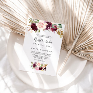 Rustic Blommigt Botanical Nuestra Boda Bröllop Inbjudningar