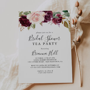 Rustic Blommigt Botaniska Möhippan Tea Party Inbjudningar