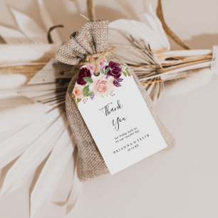 Rustic Blommigt Botaniskt Foliage Bröllop Tack Presentetikett