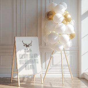 Rustic blommigt botaniskt säte för bröllop poster