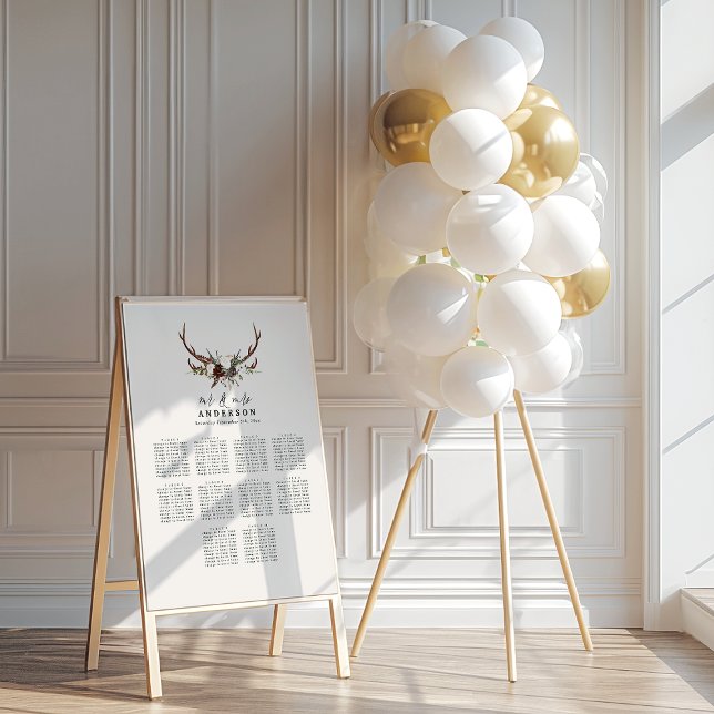 Rustic blommigt botaniskt säte för bröllop poster (Skapare uppladdad)