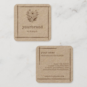 Rustic Blommigt Boutique Stationery Florist Flower Fyrkantigt Visitkort