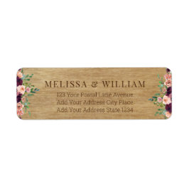 Rustic Blommigt Bride Groom Bröllop Returadress Returadress Etikett