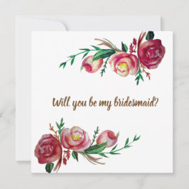Rustic Blommigt Bridesmaid Bröllop Card Inbjudningar